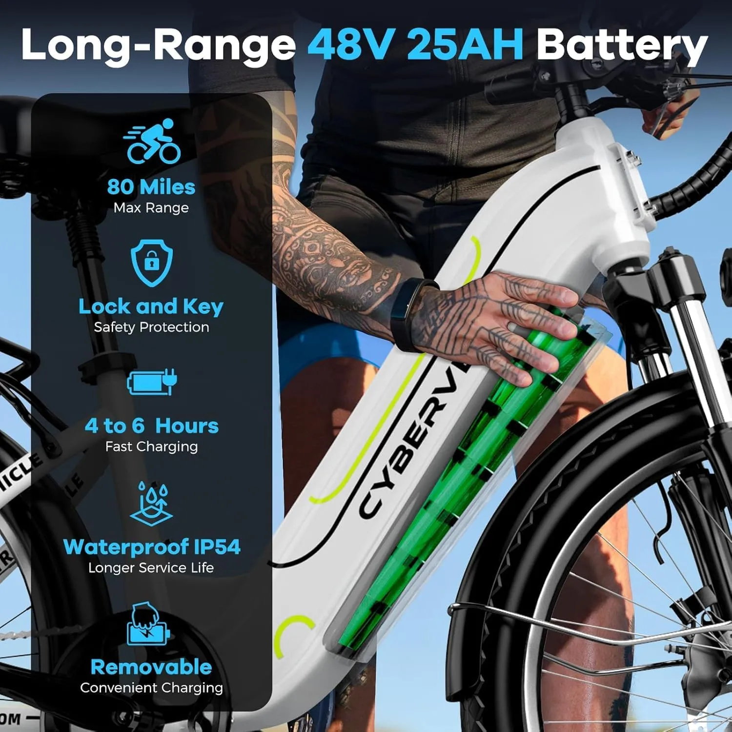 1000 Peak Electric Bike for Adults,up 80 Miles Removable Battery Ebike, 26" Electric E Bike with 7-Speed,Adult Electric Bicycles for Commute Beach Snow White Womens All Terrain