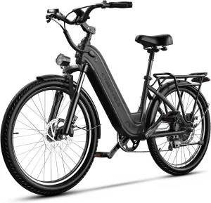 1000 Peak Electric Bike for Adults,up 80 Miles Removable Battery Ebike, 26" Electric E Bike with 7-Speed,Adult Electric Bicycles for Commute Beach Snow White Womens All Terrain