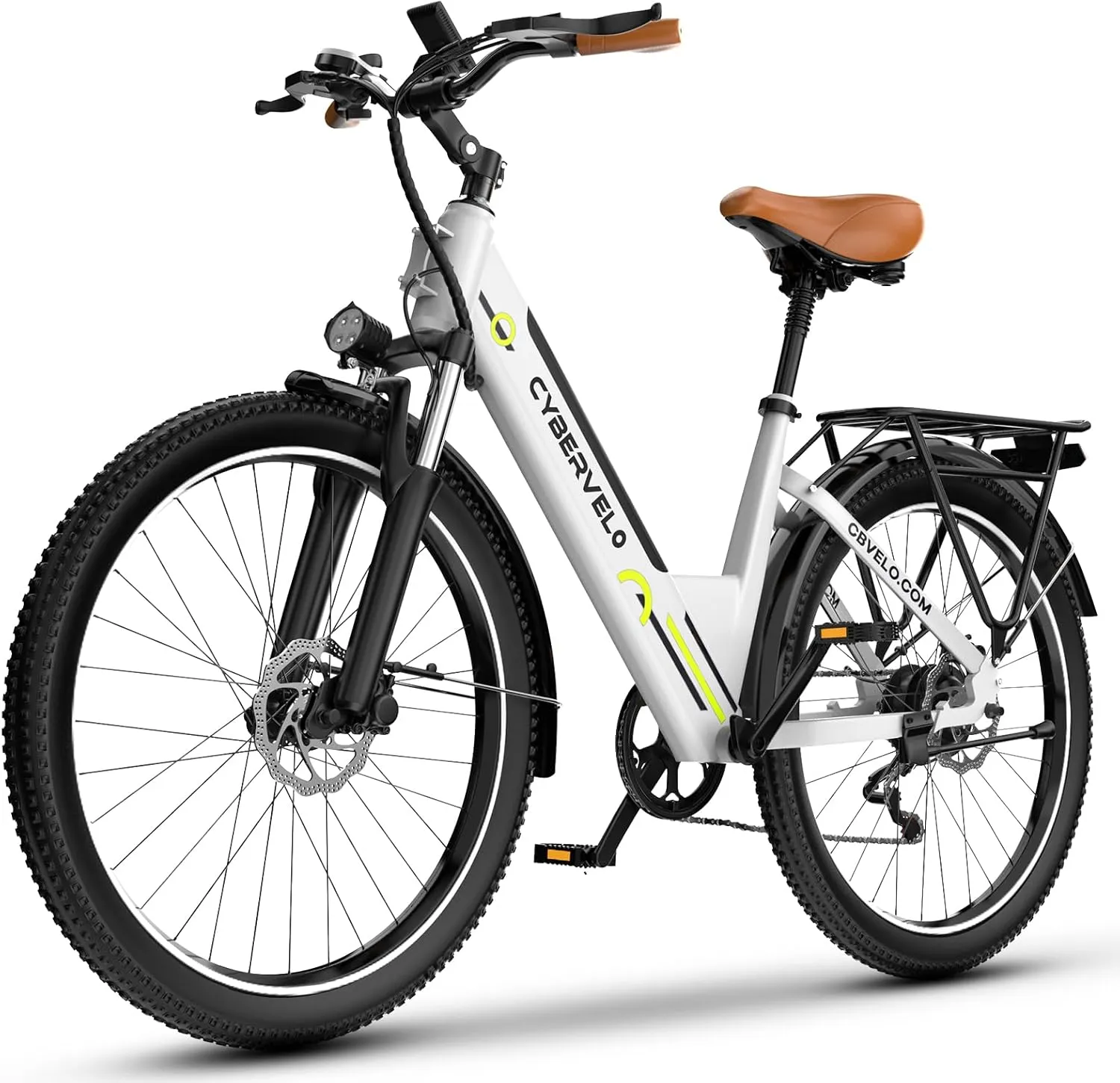 1000 Peak Electric Bike for Adults,up 80 Miles Removable Battery Ebike, 26" Electric E Bike with 7-Speed,Adult Electric Bicycles for Commute Beach Snow White Womens All Terrain