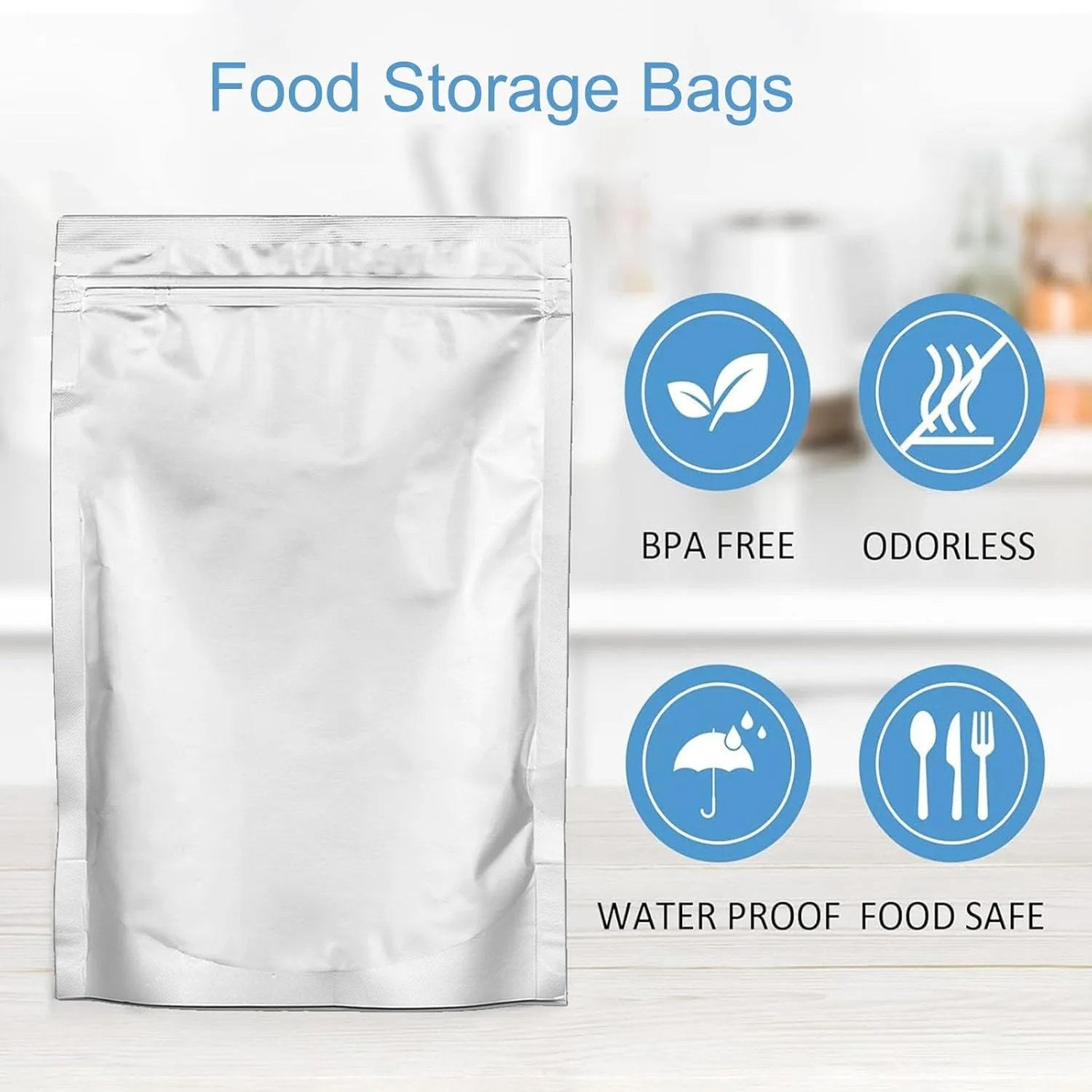 100pcs Half Pint Mylar Bags - Extra Thick 10 Mil - 4"x6" Stand-Up Zipper Pouches, Resealable and Heat Sealable Vacuum Sealing Small Mylar Bags for Long Term Food Storage