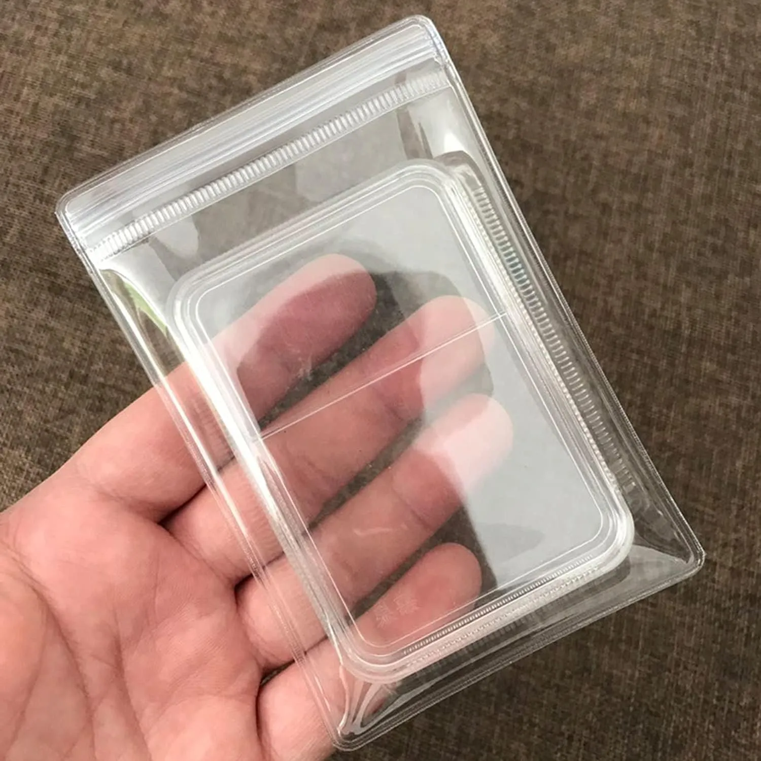 100PCS Jewelry Storage Pouches PVC Large Earrings Rings Necklaces Storage Bags Clear With Zipper Anti Oxidizing Jewelry Packing Bags