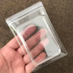 100PCS Jewelry Storage Pouches PVC Large Earrings Rings Necklaces Storage Bags Clear With Zipper Anti Oxidizing Jewelry Packing Bags