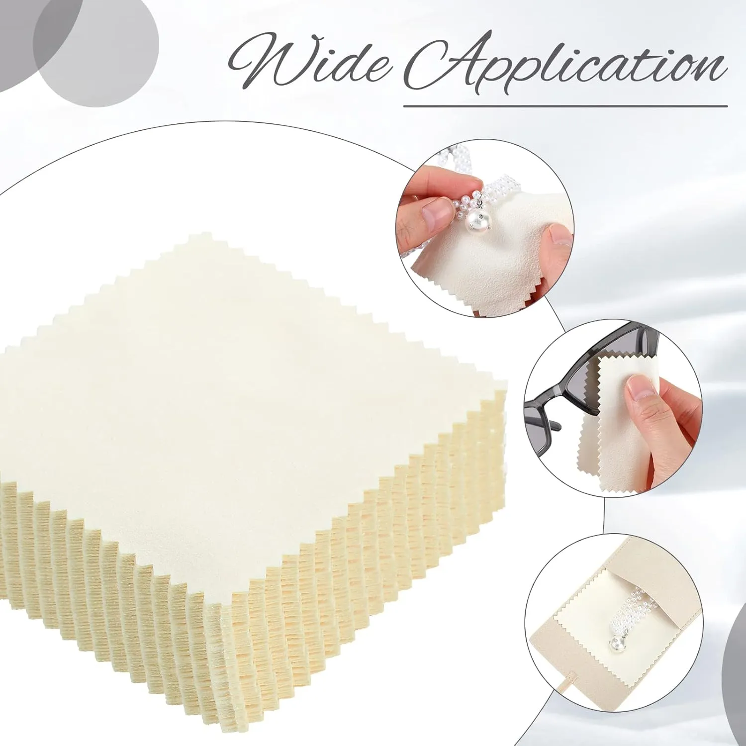 120 Pcs Microfiber Jewelry Pouch Jewelry Packaging Bag Jewelry Gift Bags Bow Tie Bracelet Packaging for Small Business with Jewelry Cleaning Cloth for Earrings Necklace Packaging (Beige)