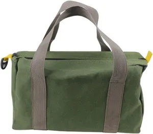 14 Inch Wide Mouth Tool Bag, Heavy Duty Canvas Tool Storage Bag for Men, Large Capacity Tool Tote Bag for Electricians, Power Tool Organizer Pouch