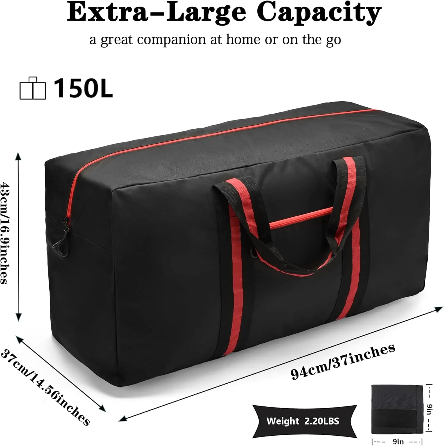 150L Large Duffle Bag for Travel 37” Diffle Bag for Overnight Weekender Camping, Storage for Men Women, Armygreen