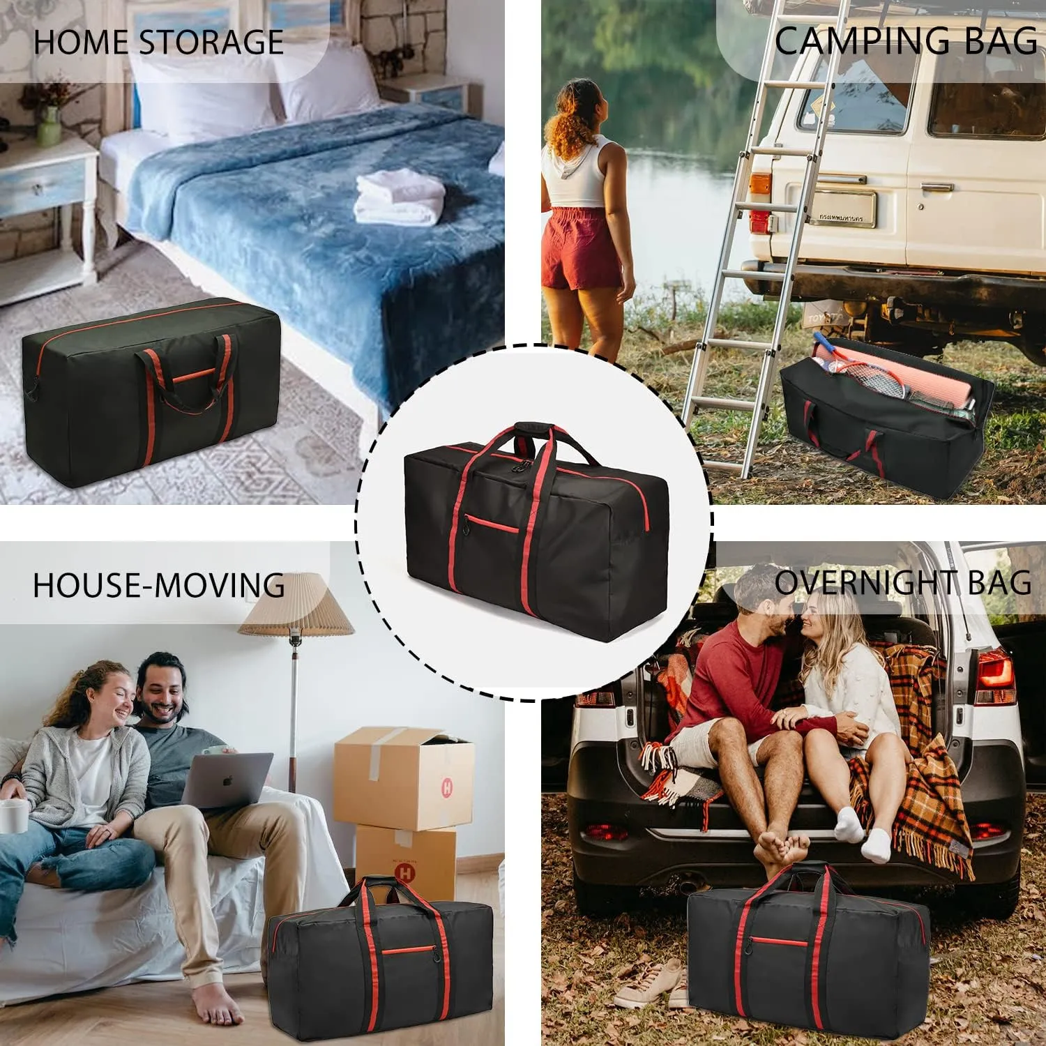 150L Large Duffle Bag for Travel 37” Diffle Bag for Overnight Weekender Camping, Storage for Men Women, Armygreen