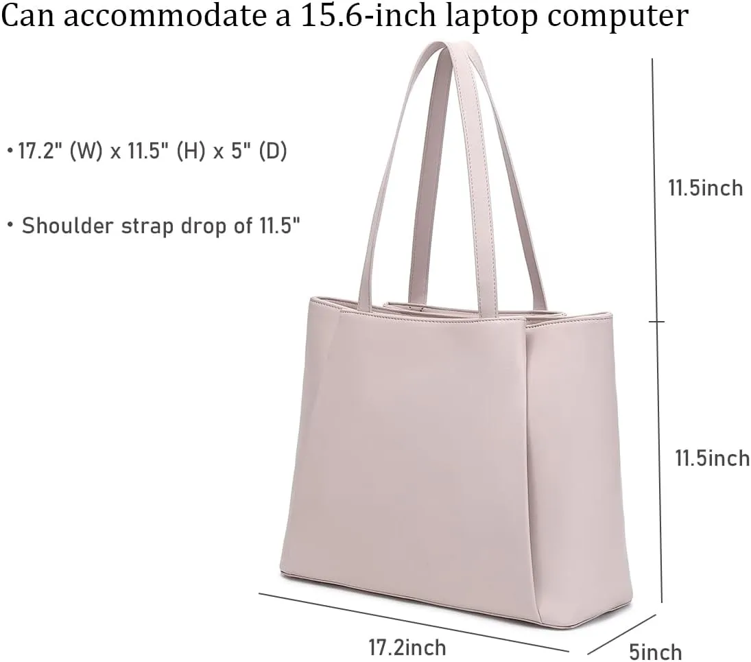 15.6 Inch Work Bags Waterproof Laptop Bag, Large Capacity Office Purse Computer Briefcase Durable Shoulder Bag