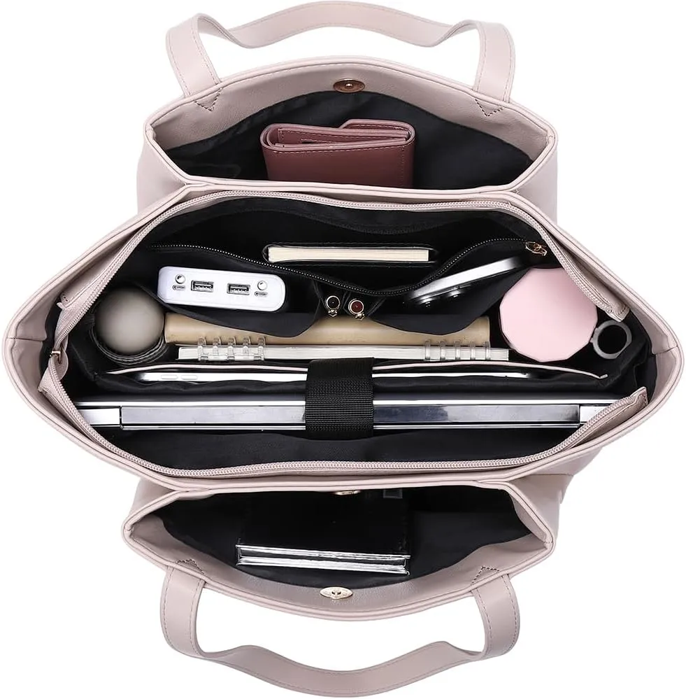 15.6 Inch Work Bags Waterproof Laptop Bag, Large Capacity Office Purse Computer Briefcase Durable Shoulder Bag