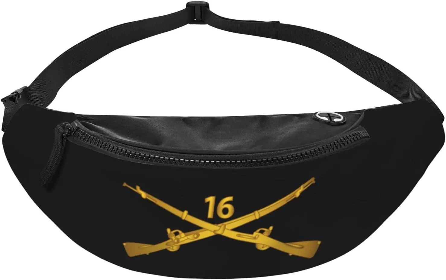 16th Infantry Regiment Branch Waist Bag Men's and Women's Adjustable Travel Chest Pack Outdoor Running Waist Bag