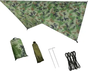 1set Outdoor Multi-Function Canopy Tent Camouflage Picnic Awning for Camping Beach and Sun Easy to Install Versatile Shade Cloth for Family Gatherings and Outdoor Activities