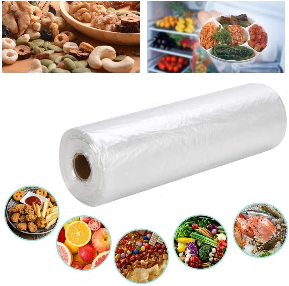 2 Pack 12 x 20 Plastic Produce Bags, 700 Bags Per Roll, Transparent, 0.5mil Thickness, Ideal for Fruits, Vegetables, Bread, Grocery Storage