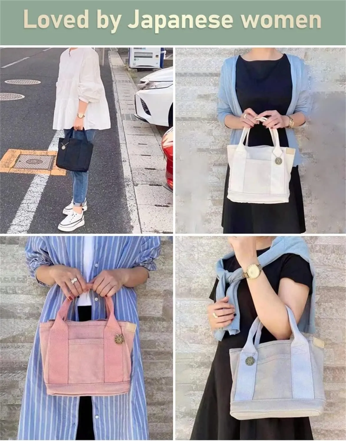 2023 New Large Capacity Multi-Pocket Handbag Women's Canvas Tote Purses Crossbody Bag Vintage Tote Bags