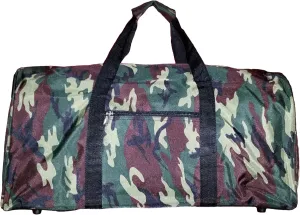 21 in Print Duffle, Overnight, Carry on Bag with Outside Pocket and Shoulder Strap (Camoflauge)