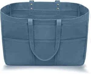 21.6" Large Canvas Tote Bag for Women with Multi-pockets and Laptop Sleeve Utility Tote Bag Big Everything Bags