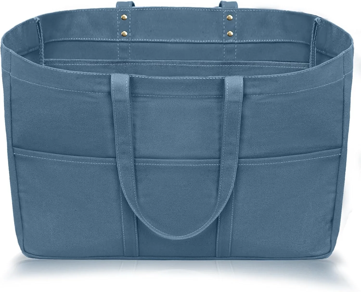 21.6" Large Canvas Tote Bag for Women with Multi-pockets and Laptop Sleeve Utility Tote Bag Big Everything Bags