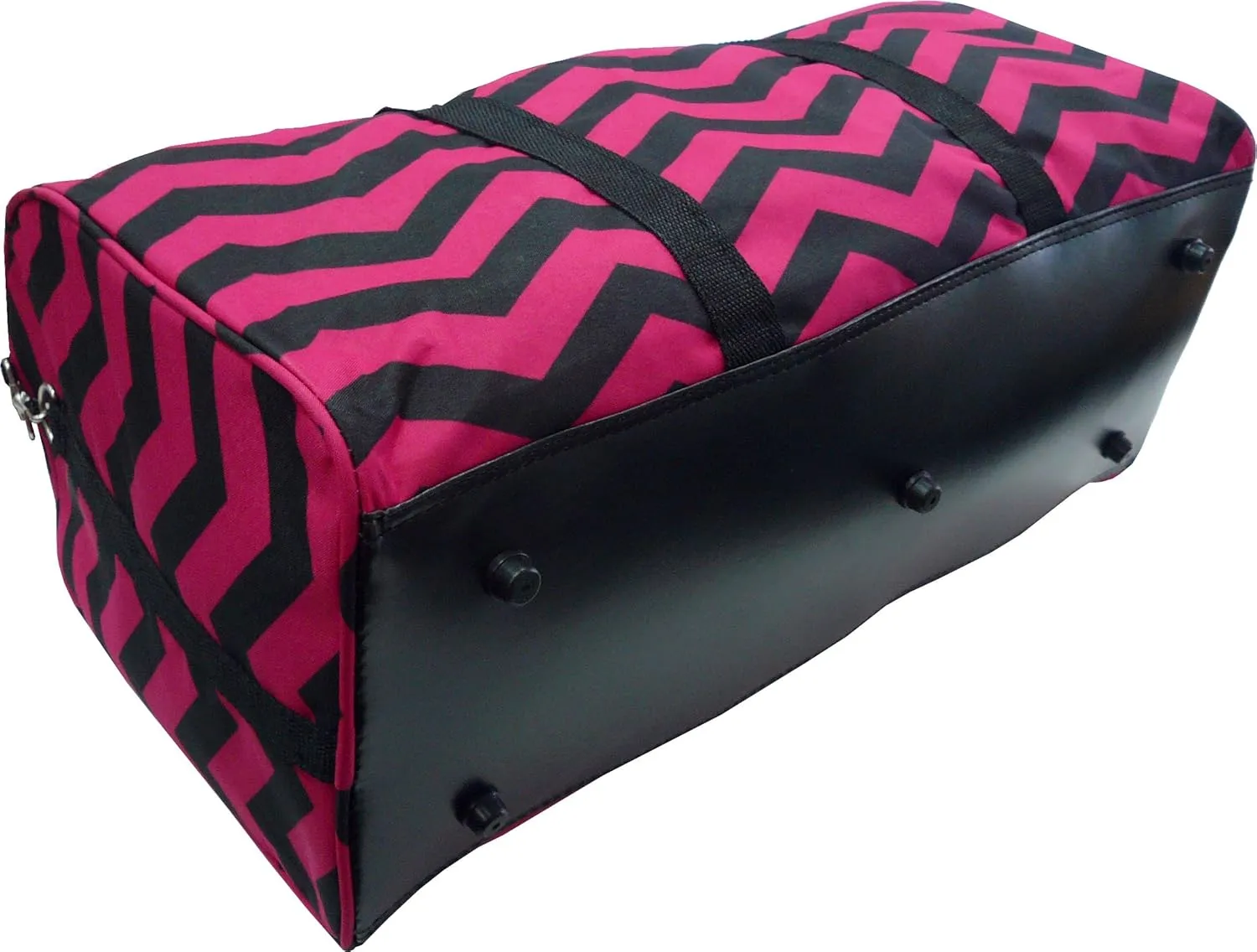 22 Inch Carry On Duffel Bag | Gym or Dance Bag by Unique Traveler (Chevron-Black and Burgundy)