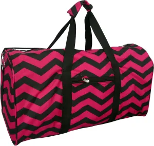 22 Inch Carry On Duffel Bag | Gym or Dance Bag by Unique Traveler (Chevron-Black and Burgundy)