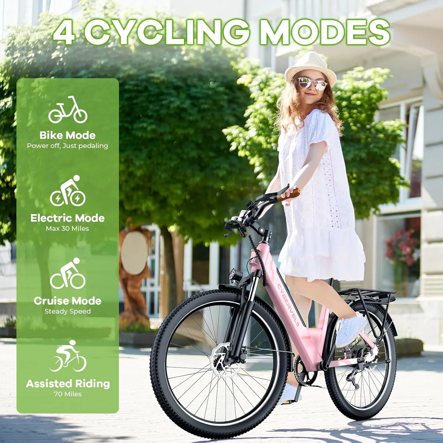 26“ Electric Bike for Adult,1000W Peak, up 80 Miles Removable Battery Ebike,Adult Electric Bicycles for All Terrain,Men Women E Bike, 7-Speed
