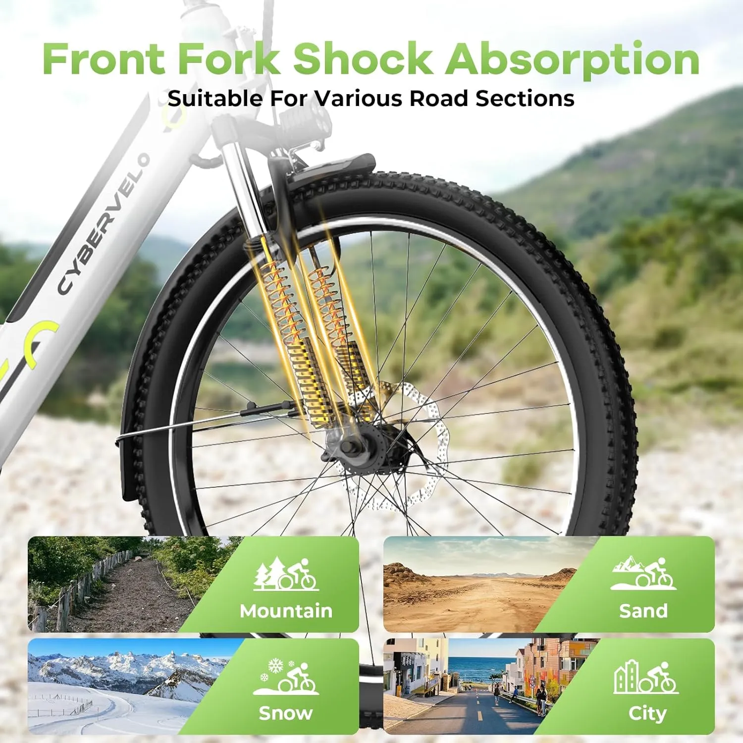26“ Electric Bike for Adult,1000W Peak, up 80 Miles Removable Battery Ebike,Adult Electric Bicycles for All Terrain,Men Women E Bike, 7-Speed