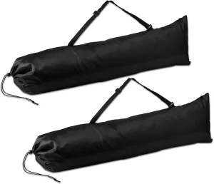 2pcs Camping Chair Replacement Bags, Polyester Durable Outdoor Folding Chair Carry Bags with Shoulder Strap and Drawstring for Camping Chair Hammock Yoga Mat Tripods Fishing Poles(Black)