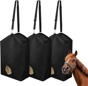3 Packs Horses Sheep Hay Feeder Bags Nylon Hanging Goat Feeder Tote Bag Large Capacity Slow Feeder Hay Bag