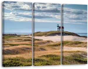 3 Piece Canvas Wall Art Prints Picture Lighthouse sand dunes Cape Cod beach Framed Wall Painting Modern Artwork Poster Home Decor for Living Room Office Ready to Hang