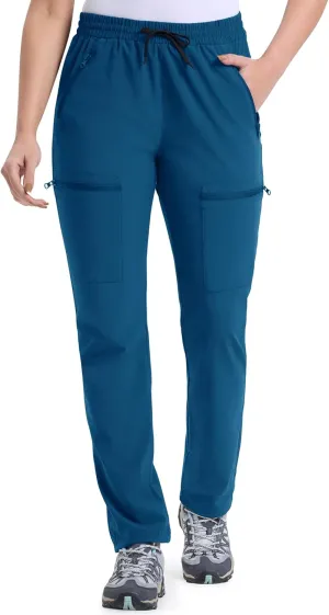 33,000ft Womens Golf Pants with 5 Zippered Pockets Quick Dry Lightweight Hiking Pants Elastic Waist Water-Resistant Outdoor