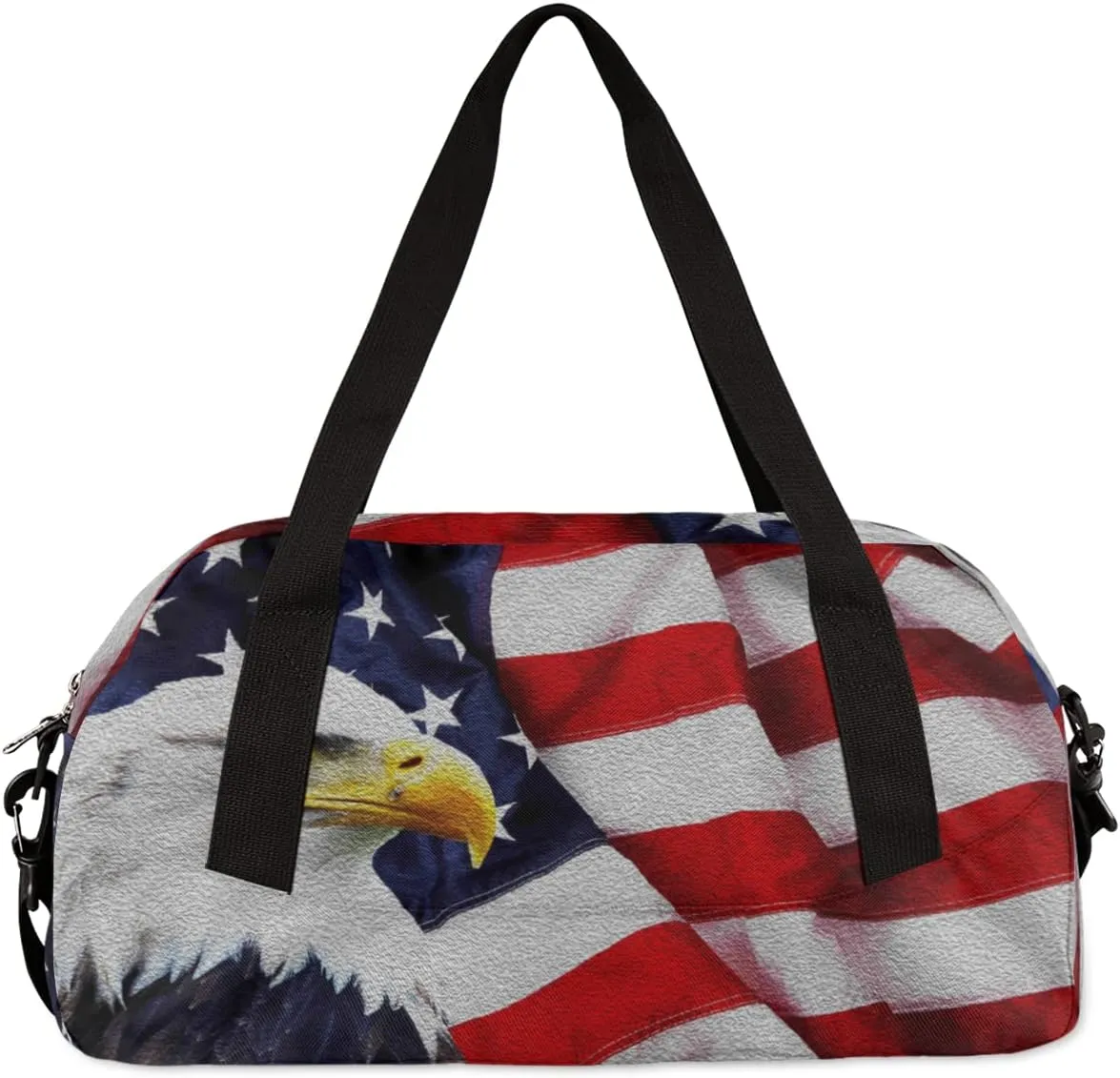 4th of July American Eagles Independence Day Kids Duffel Bag for Girls Boys, Oil Painting Dance Bag Overnight Small Duffel Bag Carry On Weekend Sports Travel Bag for School Practice Gymnastics Ballet