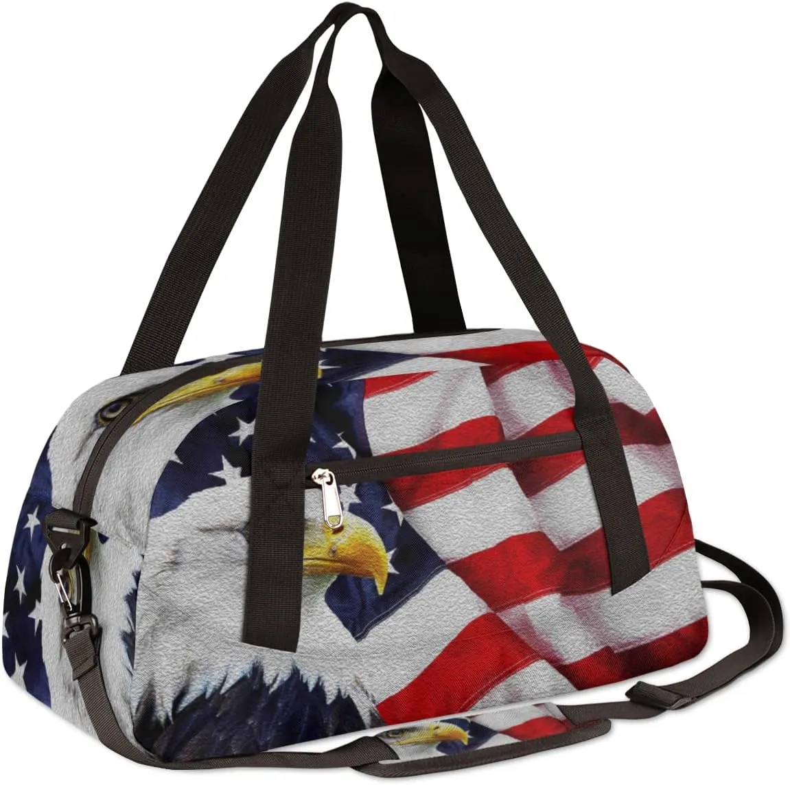 4th of July American Eagles Independence Day Kids Duffel Bag for Girls Boys, Oil Painting Dance Bag Overnight Small Duffel Bag Carry On Weekend Sports Travel Bag for School Practice Gymnastics Ballet
