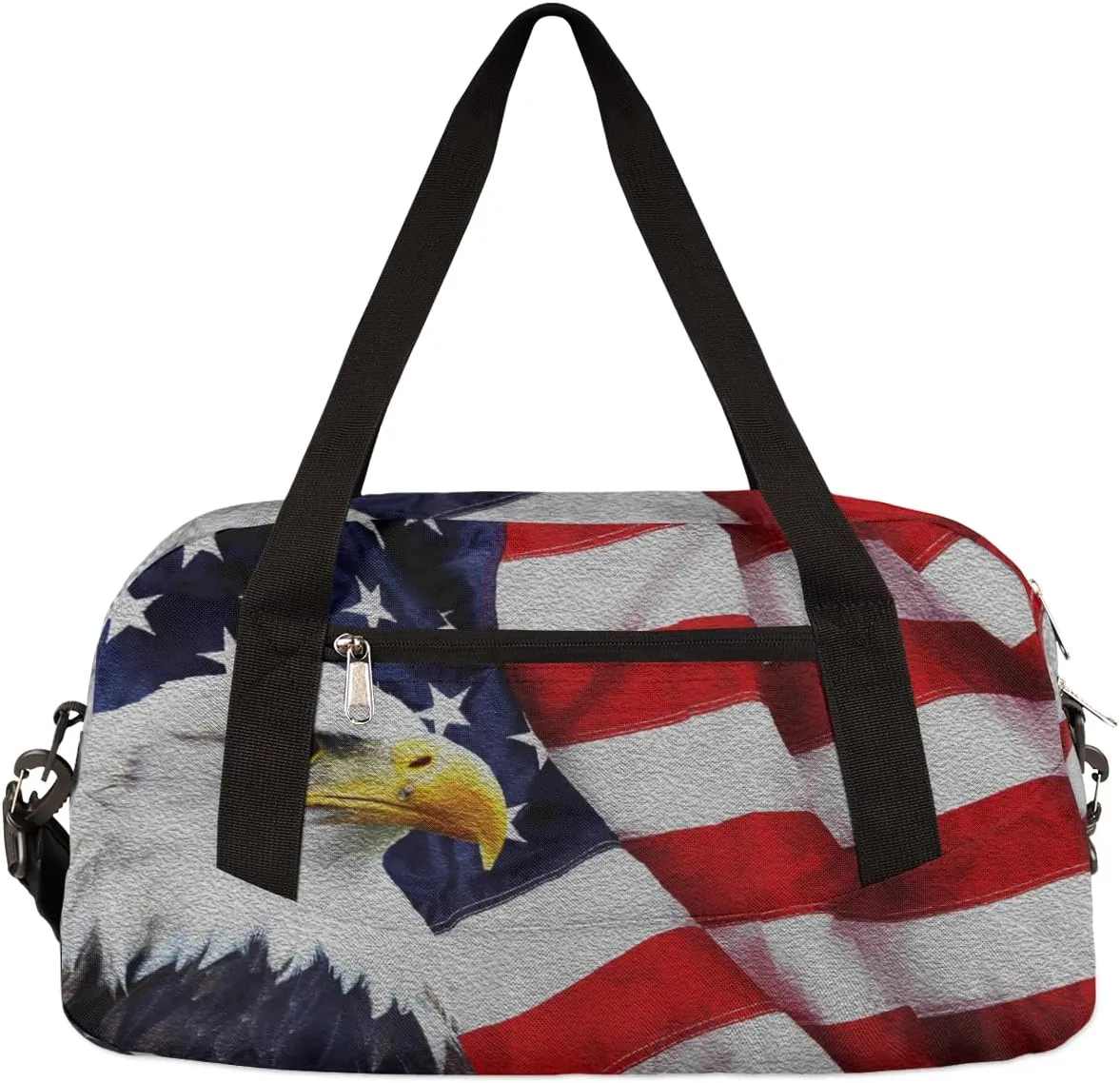 4th of July American Eagles Independence Day Kids Duffel Bag for Girls Boys, Oil Painting Dance Bag Overnight Small Duffel Bag Carry On Weekend Sports Travel Bag for School Practice Gymnastics Ballet