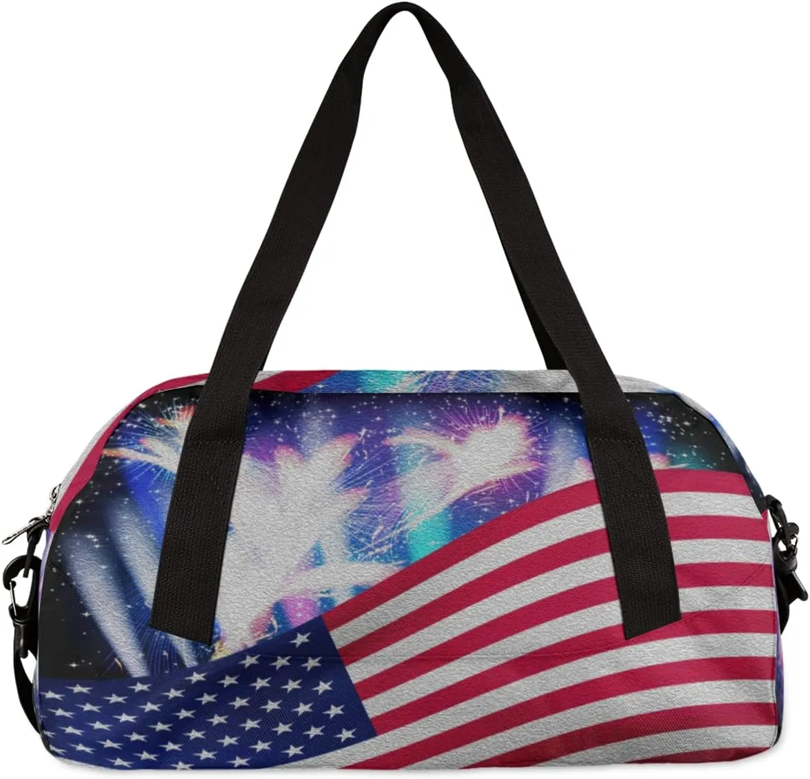 4th Of July American Independence Day Kids Duffel Bag for Girls Boys Teens, Oil Painting Dance Bag Overnight Small Duffel Bag Carry On Weekend Sports Gym Travel Bag for School Practice Gymnastics Ballet