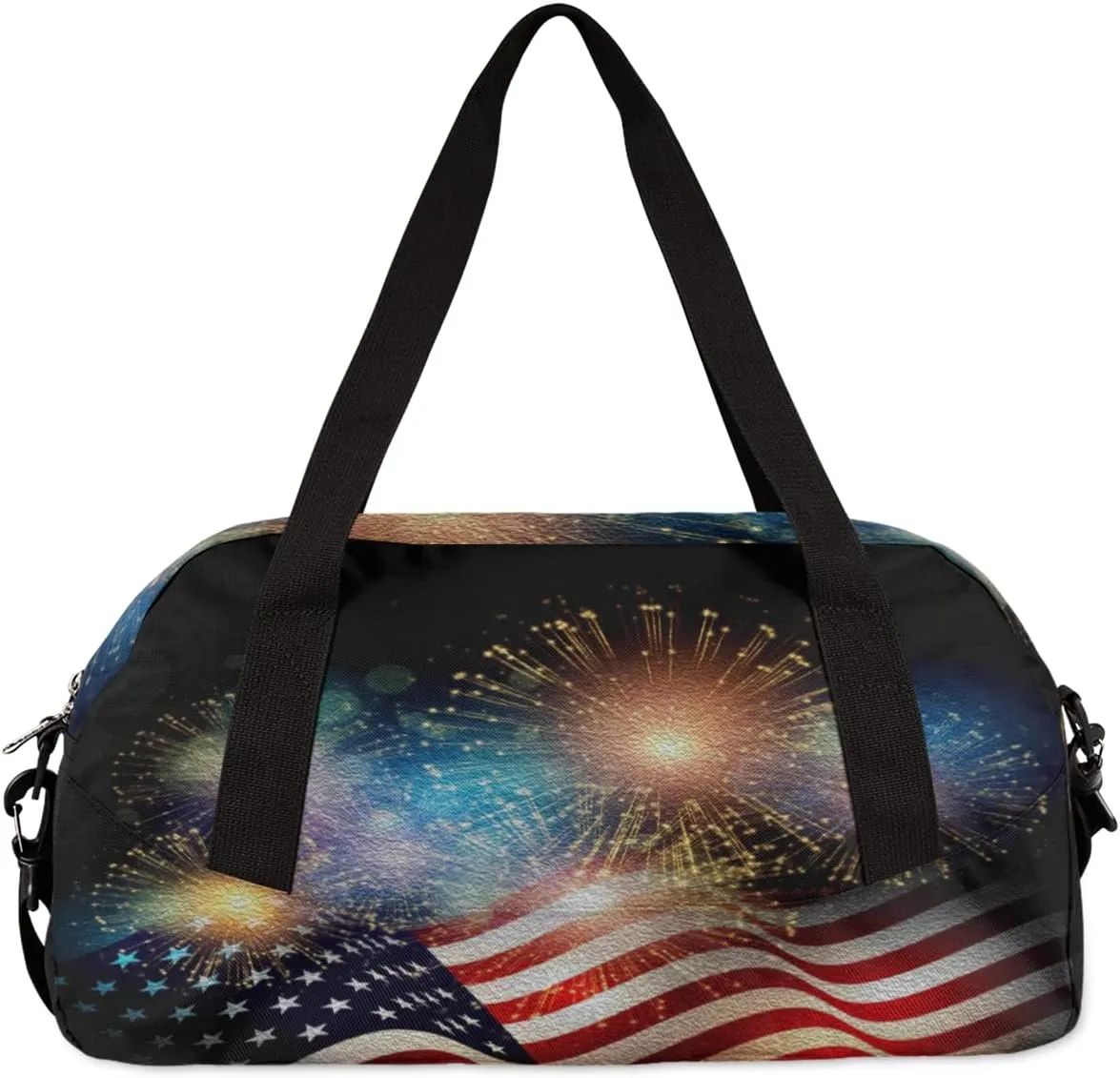 4th Of July Memorial Day Kids Duffel Bag for Girls Boys Teens, Independence Day Dance Bag Overnight Small Duffel Bag Carry On Weekend Sports Gym Travel Bag for School Practice Gymnastics Ballet