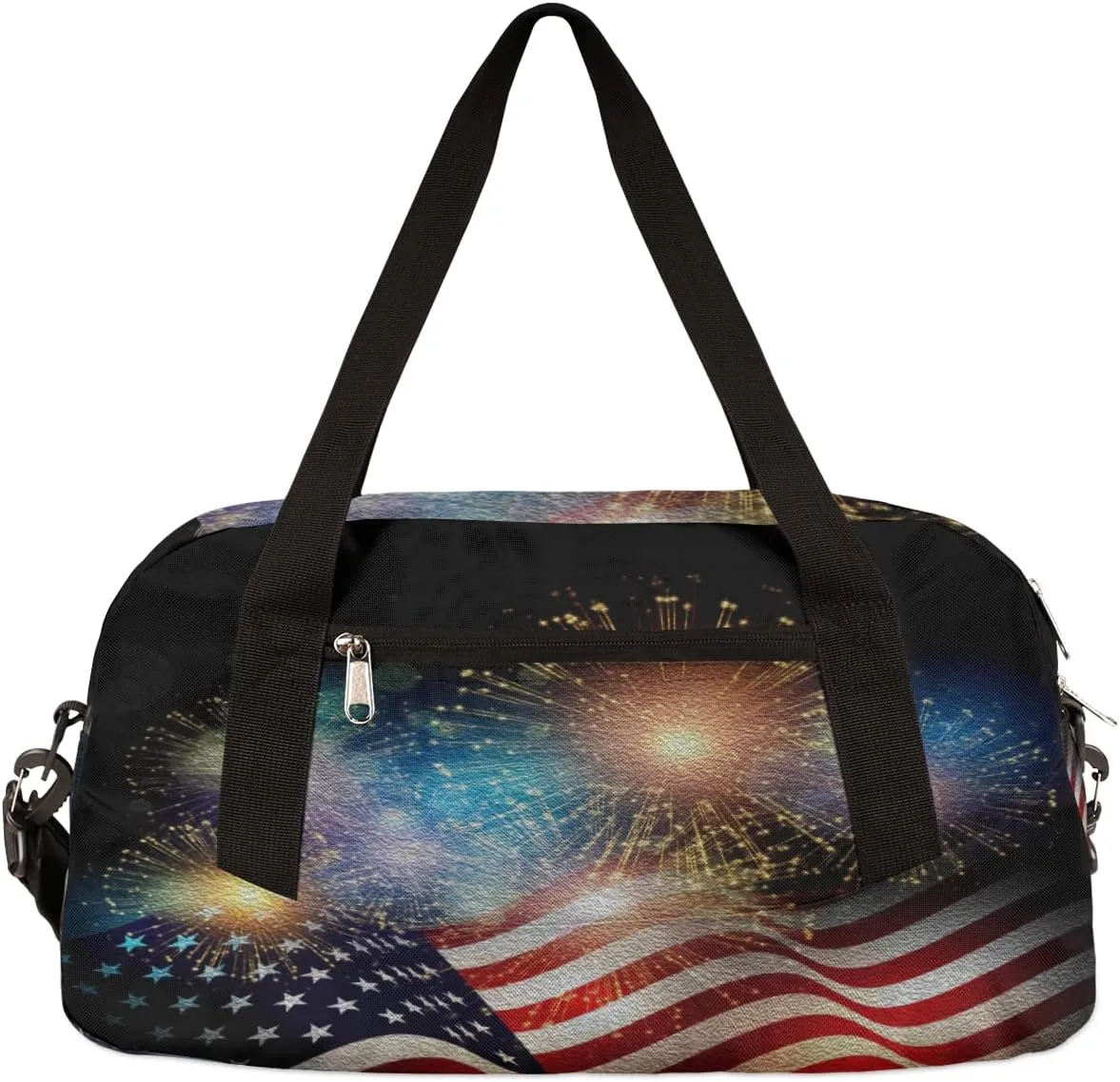 4th Of July Memorial Day Kids Duffel Bag for Girls Boys Teens, Independence Day Dance Bag Overnight Small Duffel Bag Carry On Weekend Sports Gym Travel Bag for School Practice Gymnastics Ballet