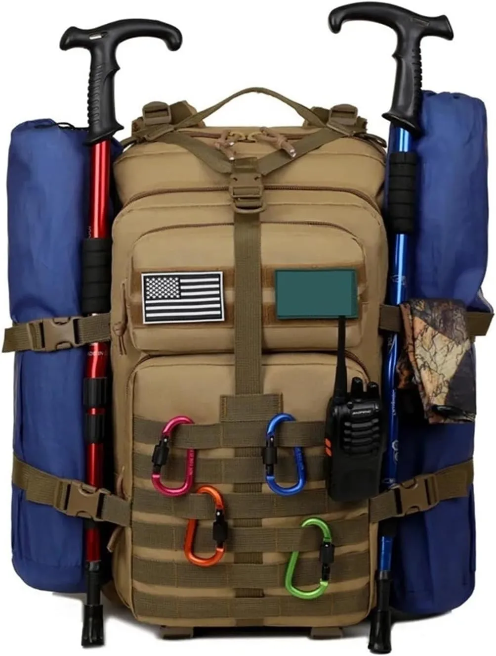 50L capacity outdoor backpack for hiking and mountaineering durable and water-resistant multifunctional backpack(Yellow 50L)