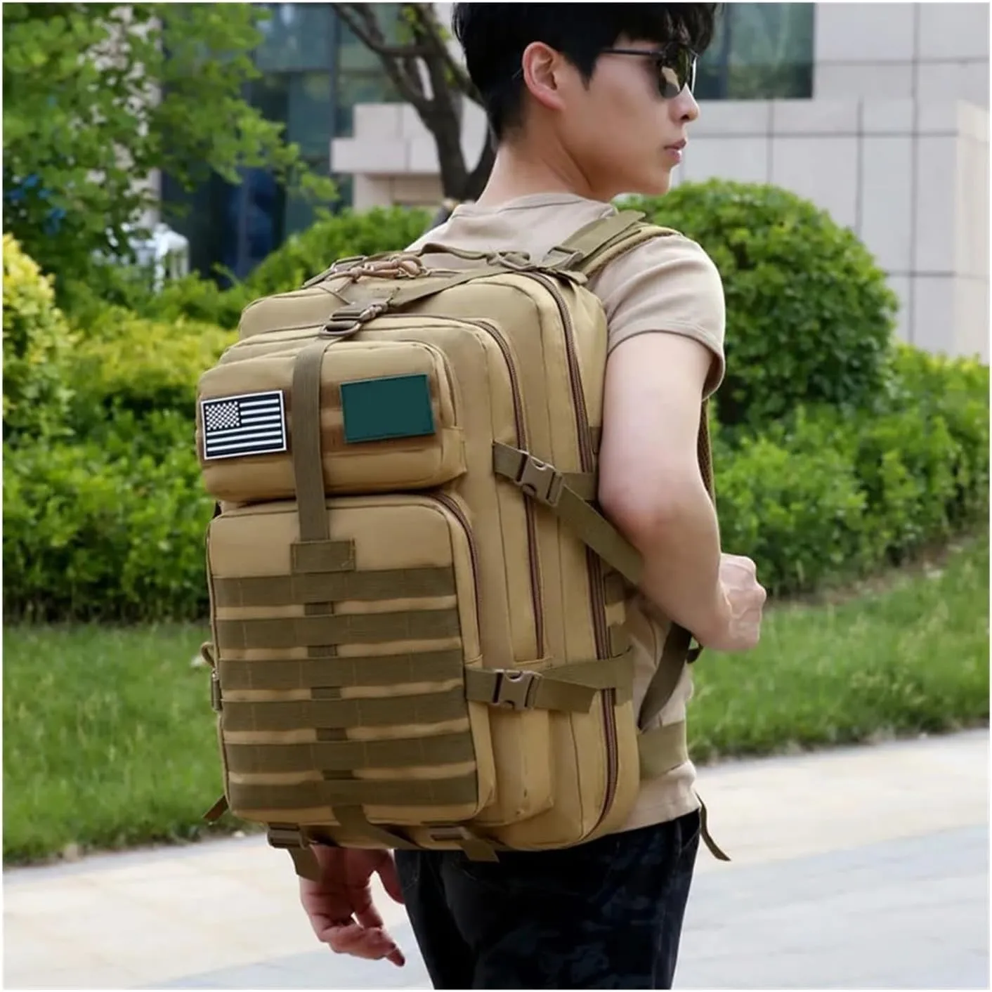 50L capacity outdoor backpack for hiking and mountaineering durable and water-resistant multifunctional backpack(Yellow 50L)