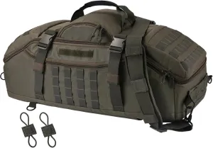 55L Large Travel Gym Duffle Bag Military Tactical Backpack, Army Pack 3 Day Bug Out Bag Rucksack for Outdoor Sport Hiking Camping with Molle System, Olive