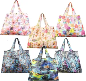 6-Pack Reusable Grocery Bags – Foldable & Durable Shopping Tote Bags with Large Capacity, Eco-Friendly & Lightweight for Supermarket, Farmers Market, Travel