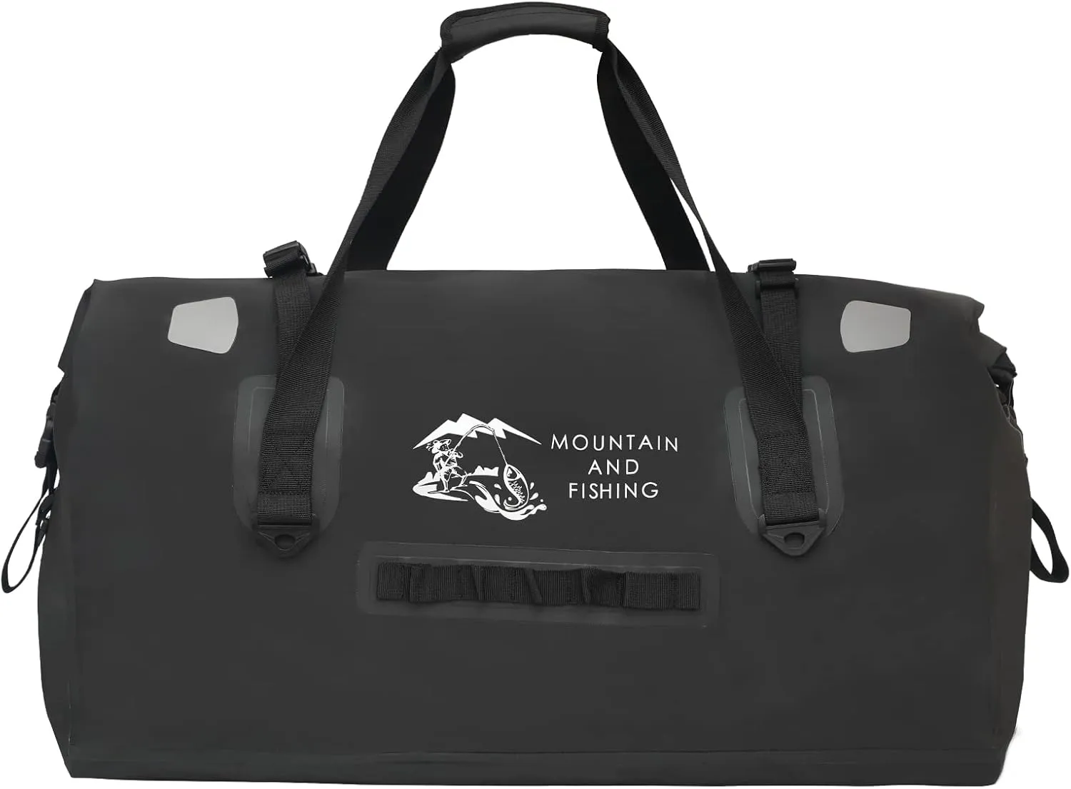 60L Extra Large Waterproof Duffle Bag Travel Bag With Removable Shouder Strap and Handles Portable Collapsible Roll Up Travel Bag for Kayaking, Boating, Camping (Black)