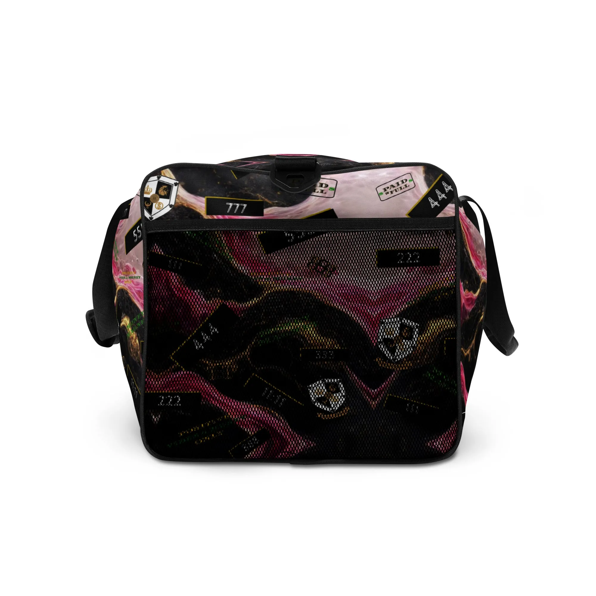 8xquiZit Collection Pynk, Black, N Gold Marble Manifestation Duffle Bag