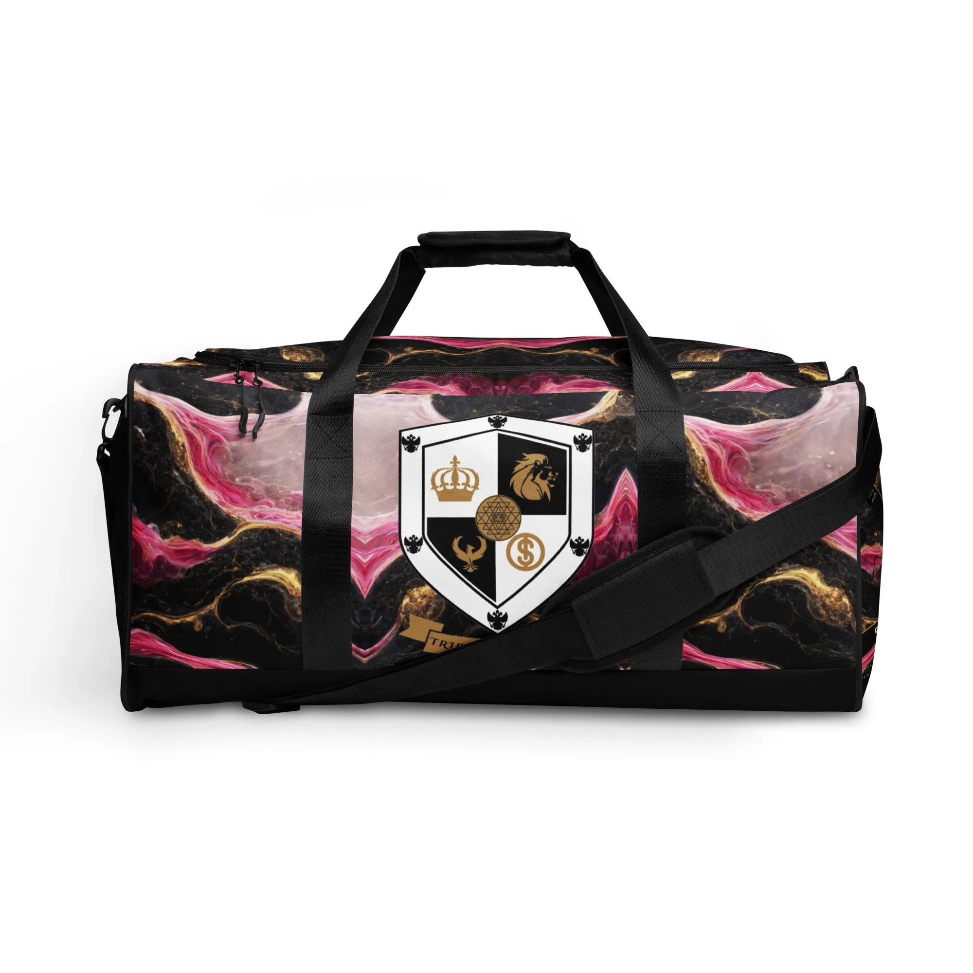 8xquiZit Collection Pynk, Black, N Gold Marble Manifestation Duffle Bag