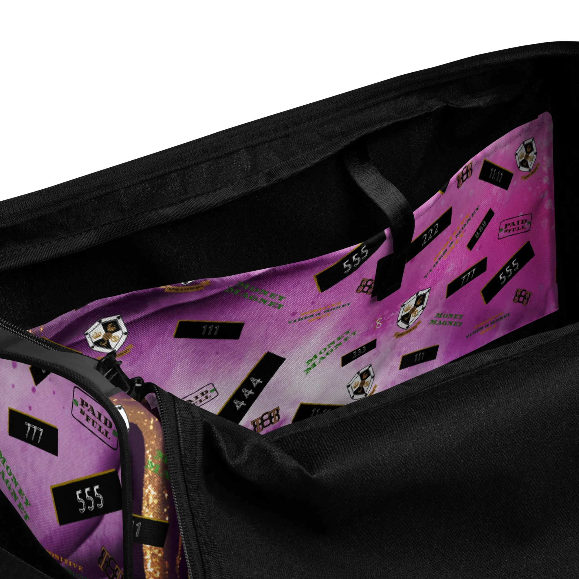 8xquiZit Collection T8T Royal Purple N Gold Marble Manifestation Duffle Bag