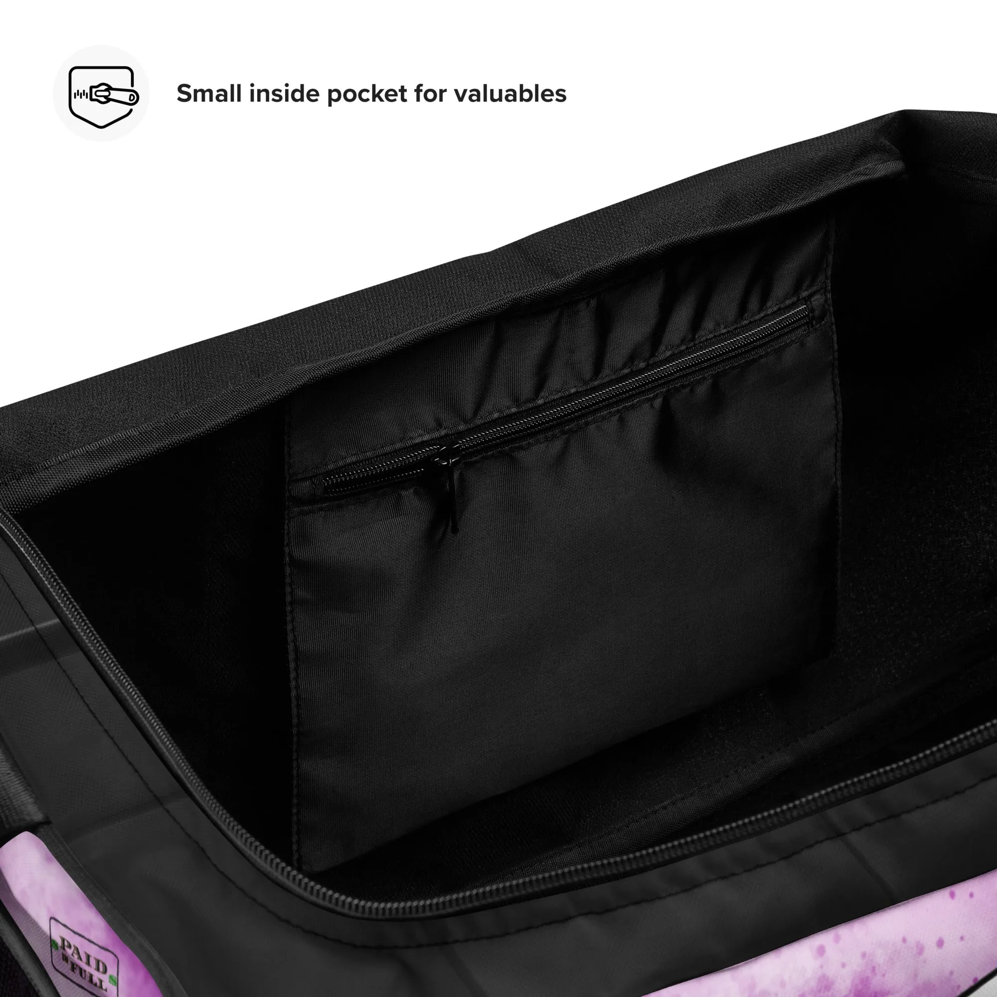 8xquiZit Collection T8T Royal Purple N Gold Marble Manifestation Duffle Bag