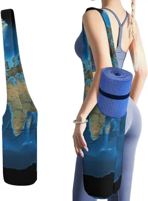A Gym Artifact, The Canvas World Map Printed Yoga Storage Bag Is Durable, Wear-resistant And Does Not Strangle Shoulders. It Is Suitable for Both Men And Women