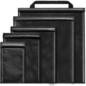Abbylike 5 Pack Faraday Bags, Extra Large Faraday Bag for Phones and Laptops and Tablets and Radio and Car Keys, 5 Size Faraday Cage with Handle, Fireproof and Water Resistant Faraday Pouch