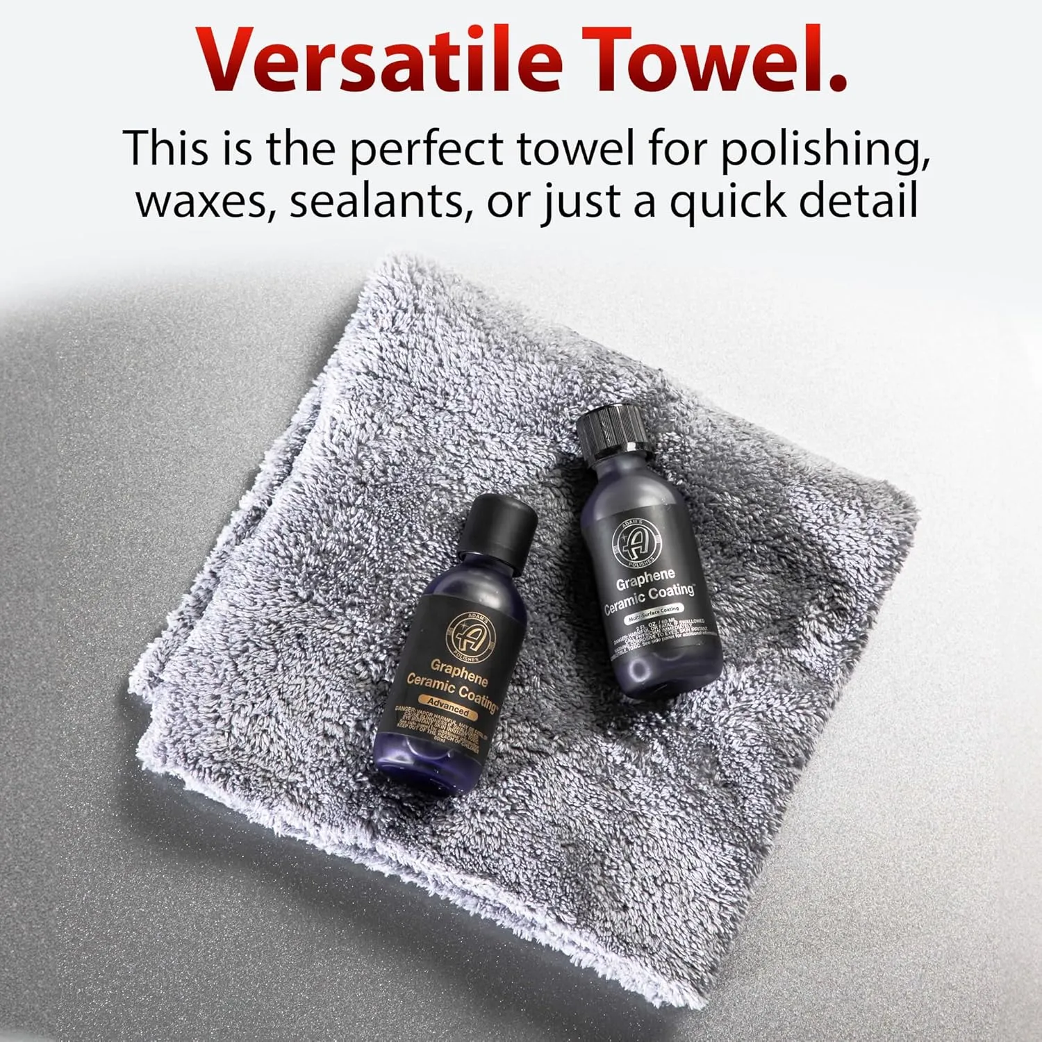 Adam's Borderless Grey Microfiber Towel (6pk) - Premium Ultra Soft Car Detailng Towel Cloths, 480gsm - Safe for Car Wash, Home Cleaning & Pet Drying Cloths (16 Inch x 16 Inch)