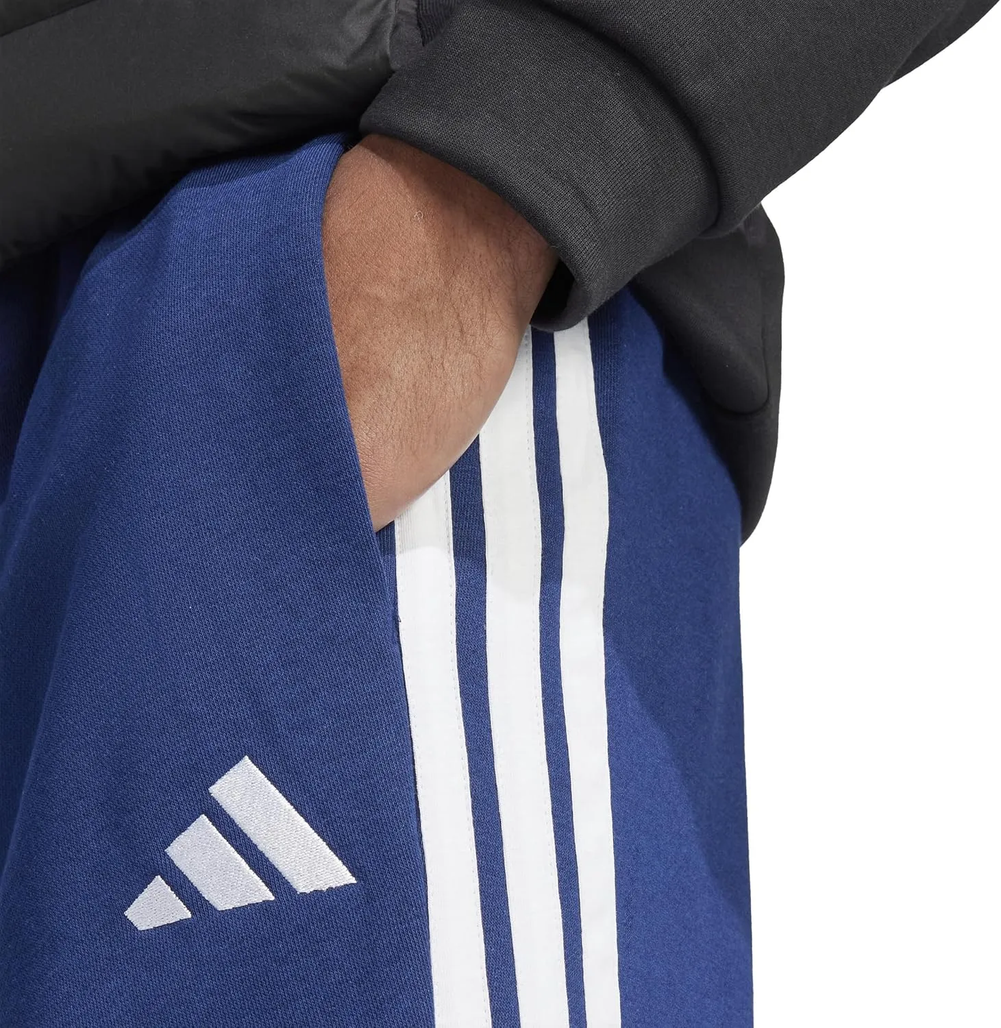 adidas Men's Essentials 3-Stripes Fleece Open Hem Pants