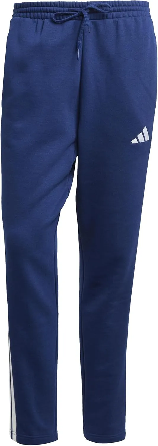 adidas Men's Essentials 3-Stripes Fleece Open Hem Pants