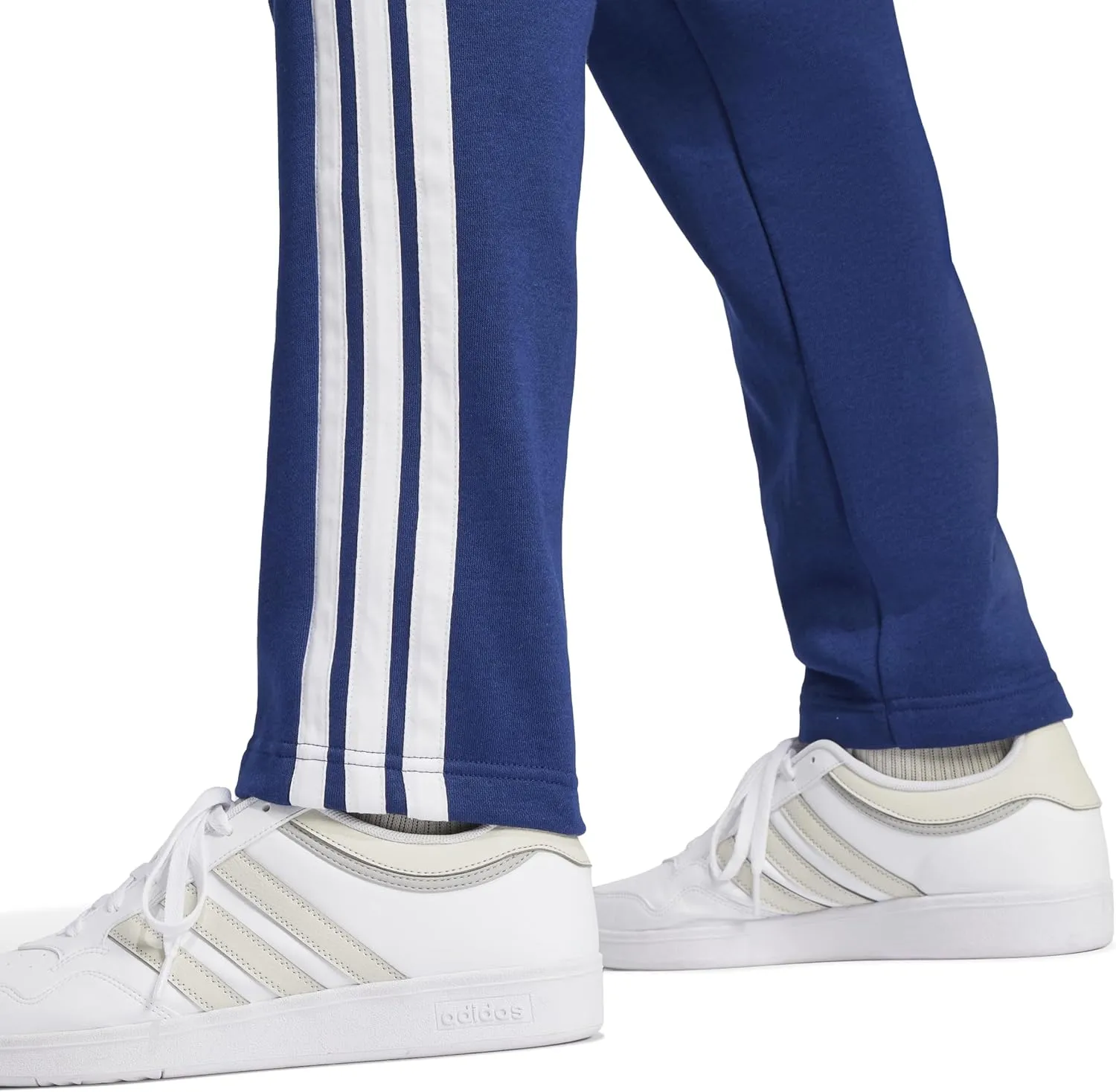 adidas Men's Essentials 3-Stripes Fleece Open Hem Pants