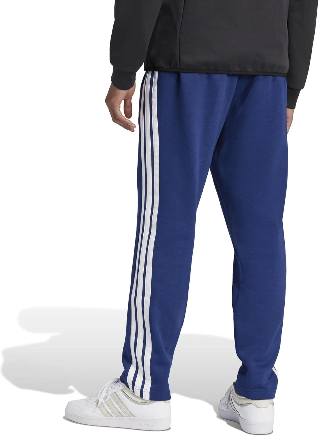 adidas Men's Essentials 3-Stripes Fleece Open Hem Pants