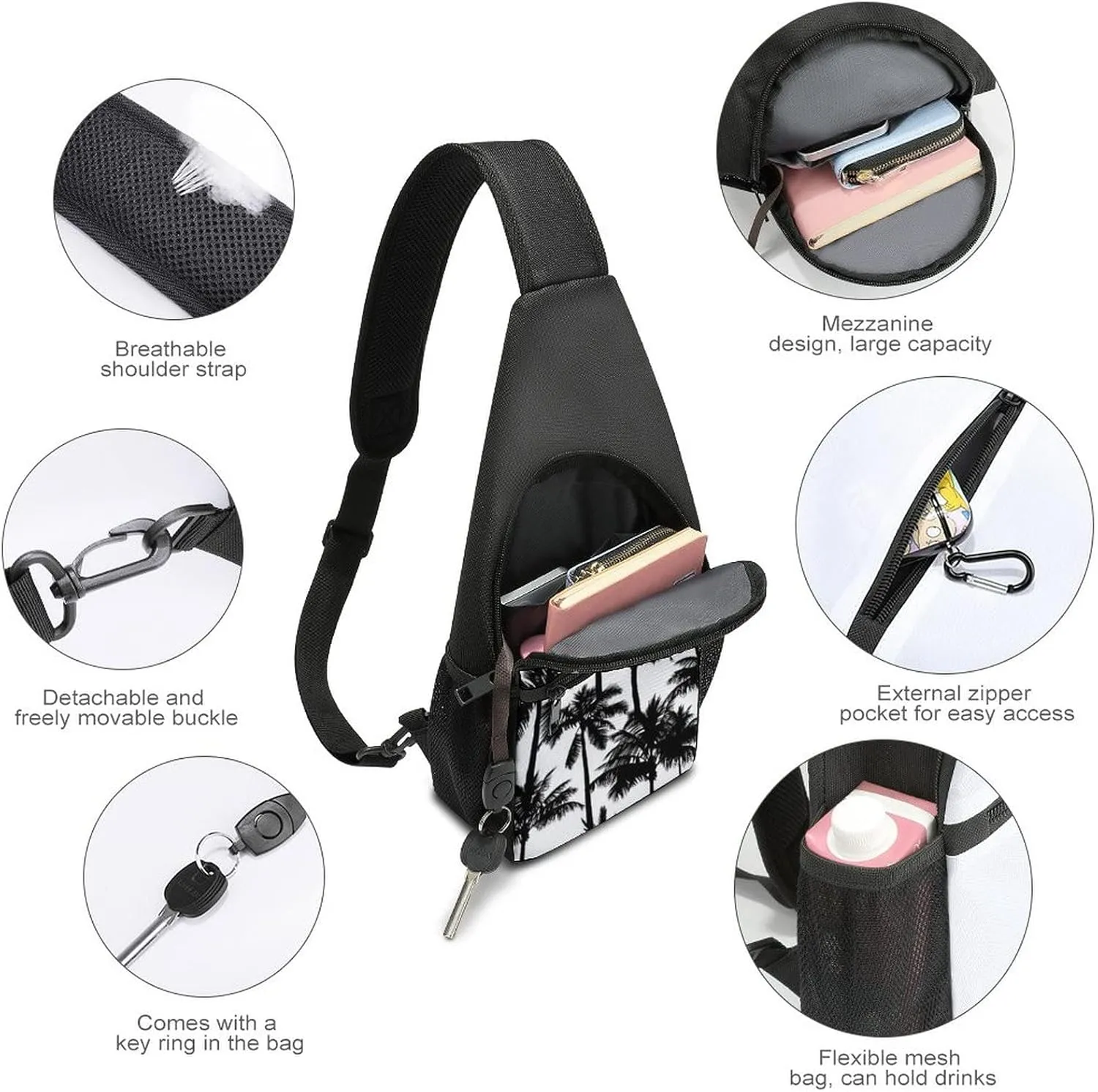 Adjustable Fanny Waist Pack Pouch, Crossbody Durable Runners Bag Wallet for Sports Cycling Gym Hiking Fitness Women Men